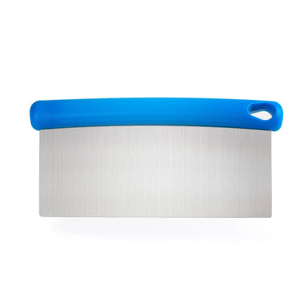 GGM Gastro Dough Scraper - Flexible Stainless Steel Blade - 200x115mm - Blue - Plastic Handle