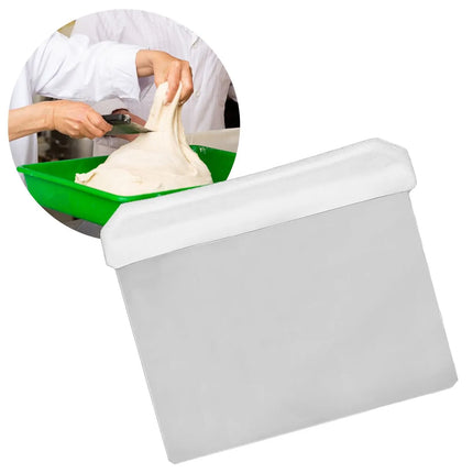 GGM Gastro Dough Scraper - Stainless Steel Blade - 120x85mm - White - Plastic Handle