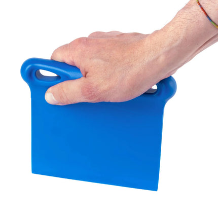GGM Gastro Dough Scraper - Stainless Steel Blade - 168x172mm - Blue - Plastic Handle