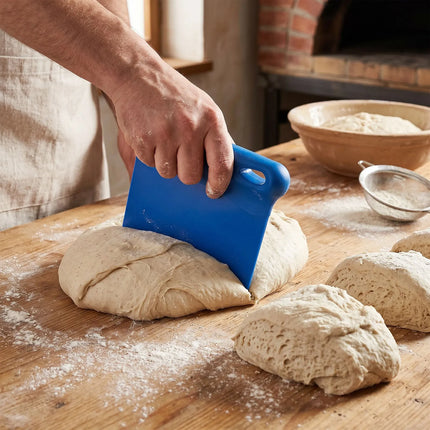 GGM Gastro Dough Scraper - Stainless Steel Blade - 168x172mm - Blue - Plastic Handle