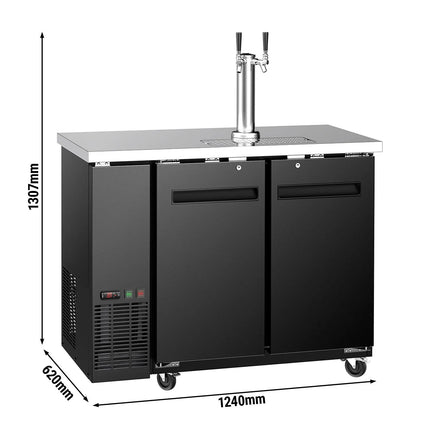 GGM Gastro Draft Beer Dispenser / Kegerator - 2x 50L kegs - 1240x620mm - 2 Taps