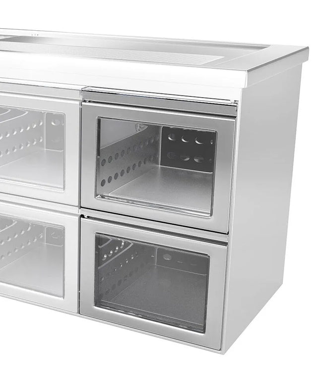 GGM Gastro Drawer kit - Glass front, Stainless steel - 540x610x860mm - for BRF & BLF series - 1/2 & 1/2 split