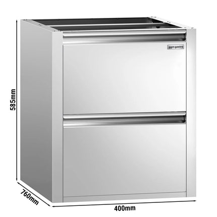 GGM Gastro Drawer Unit PREMIUM – 2 drawers - 400x760mm - Under-Counter Module - for ATK 800mm deep