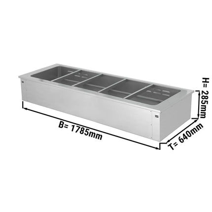 GGM Gastro Drop-in Bain Marie - 1785mm - 5x GN 1/1 - 200mm deep - 3,65 kW