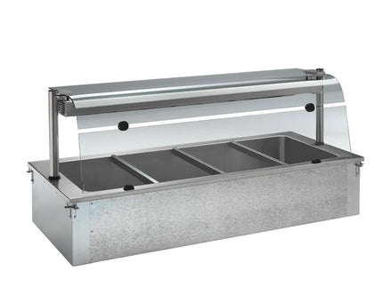 GGM Gastro Drop-in Bain Marie - 2110mm - 6x GN 1/1 - 150mm deep - 4,38 kW - with Glass Sneeze Guard