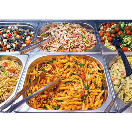 GGM Gastro Drop-in Bain Marie - 800mm - 2x GN 1/1 - 200mm deep - 1,71 kW - with Glass Sneeze Guard