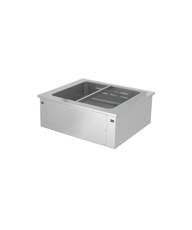 GGM Gastro Drop-in Bain Marie - 800mm - 2x GN 1/1 - 200mm deep - Wet Heat - 1,46 kW