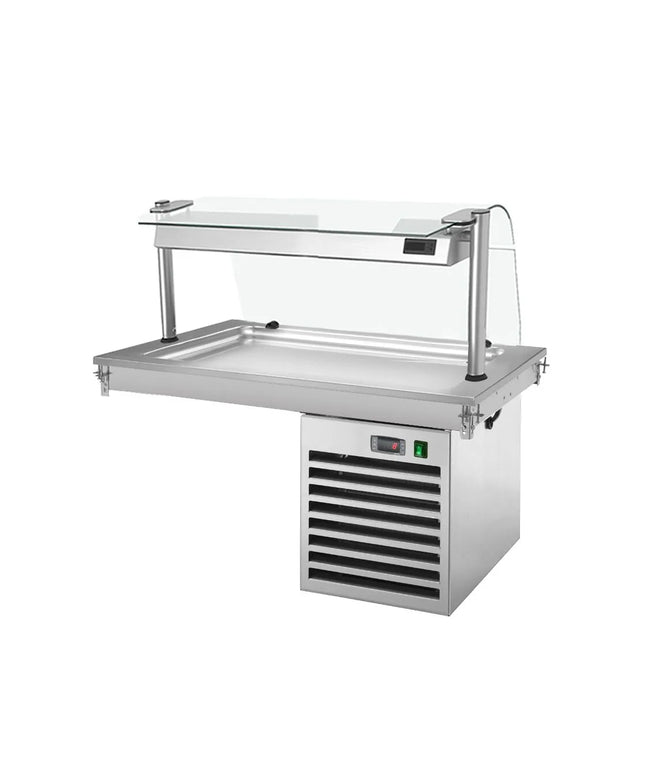 GGM Gastro Drop-In Cold Plate - 1000mm - +2 to +8°C - 3x GN 1/1 - 350W - with glass sneeze guard