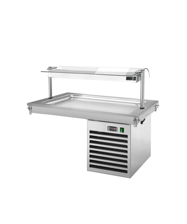 GGM Gastro Drop-In Cold Plate - 1000mm - +2 to +8°C - 3x GN 1/1 - 350W - with glass sneeze guard