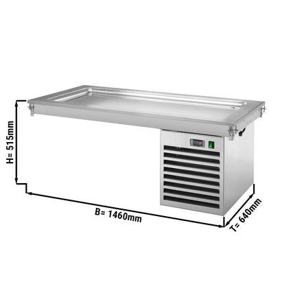 GGM Gastro Drop-In Cold Plate - 1500mm - +2 to +8°C - 4x GN 1/1 - 450W