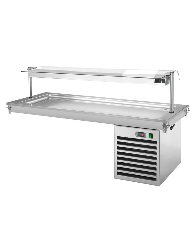 GGM Gastro Drop-In Cold Plate - 1785mm - +2 to +8°C - 5x GN 1/1 - 700W - with glass sneeze guard
