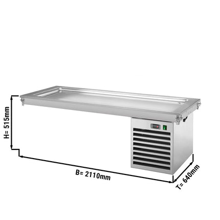 GGM Gastro Drop-In Cold Plate - 2100mm - +2 to +8°C - 6x GN 1/1 - 700W