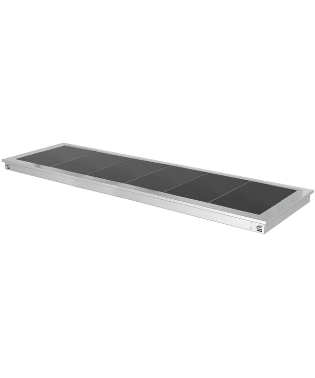 GGM Gastro Drop-in Hot Plate - Stainless Steel - 2100mm - 6x GN 1/1 - 2.7 kW