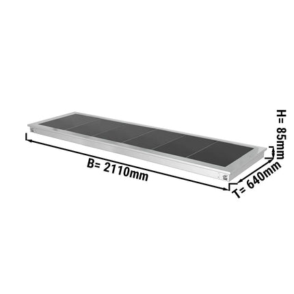 GGM Gastro Drop-in Hot Plate - Stainless Steel - 2100mm - 6x GN 1/1 - 2.7 kW