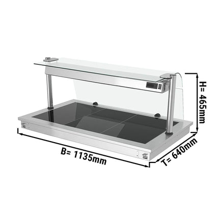GGM Gastro Drop-in Hot Plate Stainless Steel with Ceramic Glass Surface - 1135mm - 3x GN 1/1 - 1.35 kW