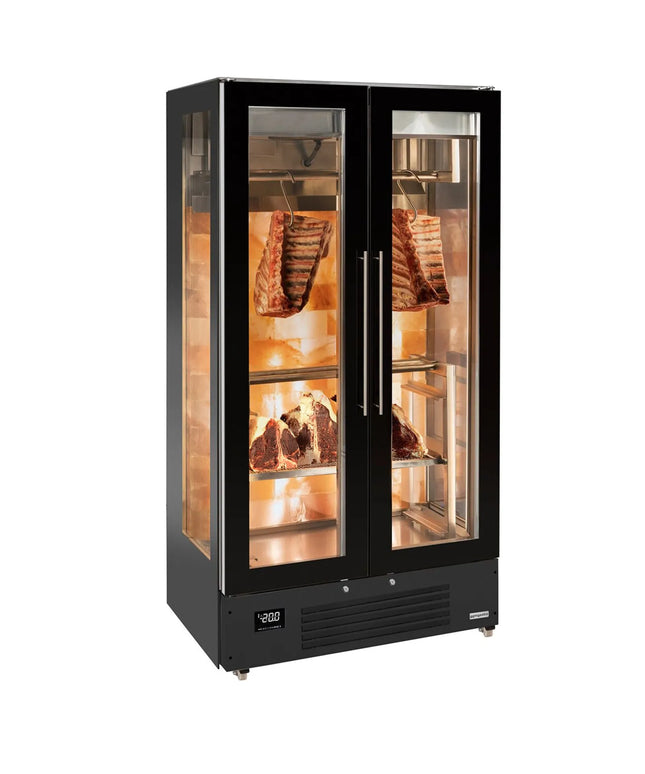 GGM Gastro Dry Ageing Fridge - 1000x695mm - with 2 glass doors - Black