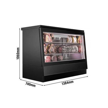 GGM Gastro Dry Ageing Fridge - 1384x740mm - with 2 glass doors - Black