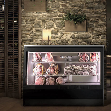 GGM Gastro Dry Ageing Fridge - 1384x740mm - with 2 glass doors - Black