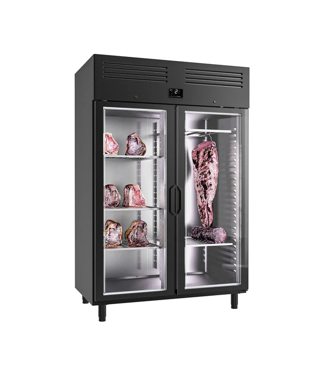 GGM Gastro Dry Ageing Fridge - 1385x868mm - with 2 glass doors - Black