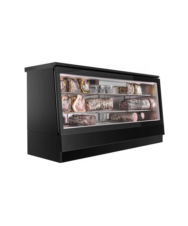 GGM Gastro Dry Ageing Fridge - 2011x740mm - with 2 glass doors - Black