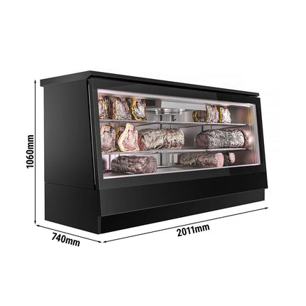 GGM Gastro Dry Ageing Fridge - 2011x740mm - with 2 glass doors - Black