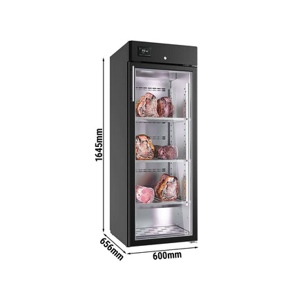 GGM Gastro Dry Ageing Fridge - 600x656mm - with 1 glass door - Black