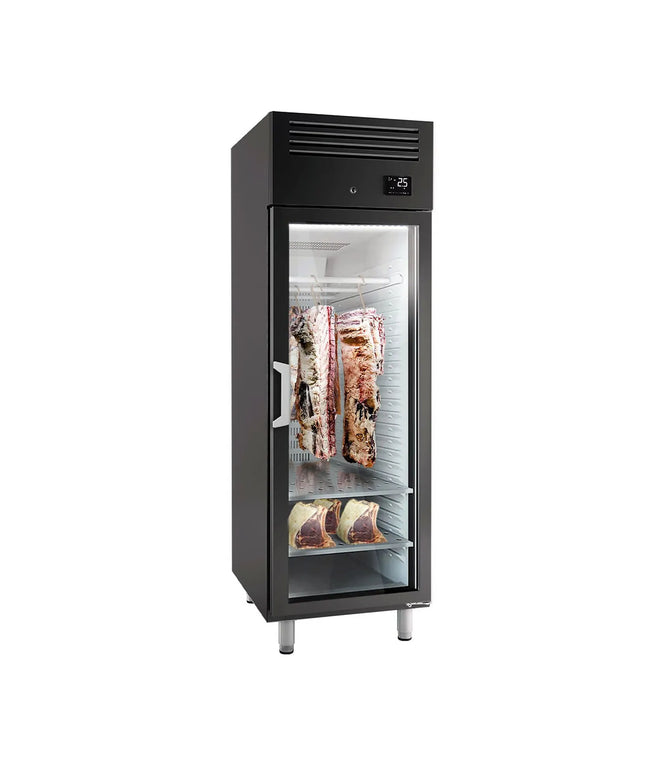 GGM Gastro Dry Ageing Fridge - 687x868mm - with 1 glass door - Black