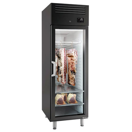 GGM Gastro Dry Ageing Fridge - 687x868mm - with 1 glass door - Black