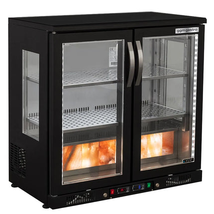 GGM Gastro Dry Ageing Fridge - 920x550mm - with 2 glass doors - Black