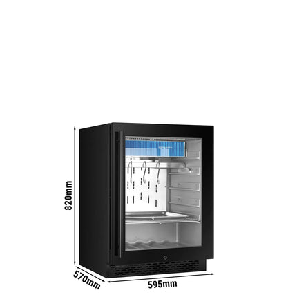 GGM Gastro Dry Ageing Meat maturing cabinet - 595x570mm - with 1 glass door - Black