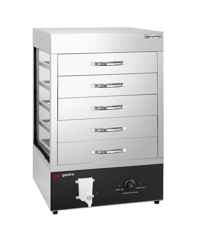 GGM Gastro Dumpling Steamer - 2.5kW - incl. Steamer Cabinet Top with 5 Drawers