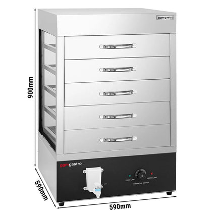 GGM Gastro Dumpling Steamer - 2.5kW - incl. Steamer Cabinet Top with 5 Drawers