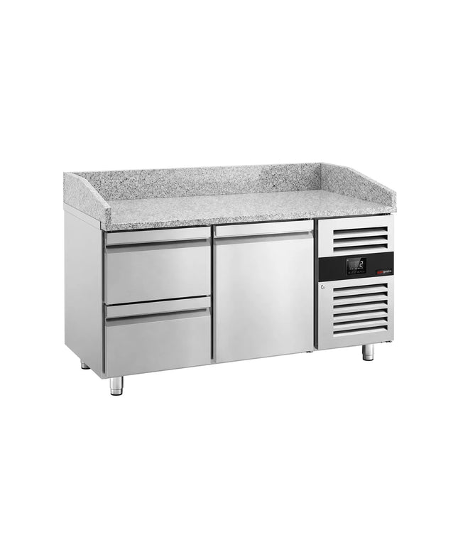 GGM Gastro ECO pizza refrigerated counter - 1500x800mm - with 1 door & 2 drawers