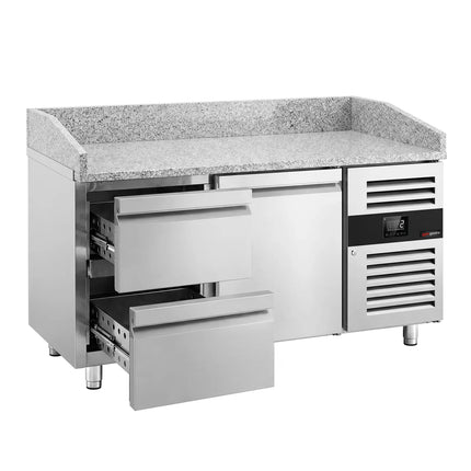 GGM Gastro ECO pizza refrigerated counter - 1500x800mm - with 1 door & 2 drawers