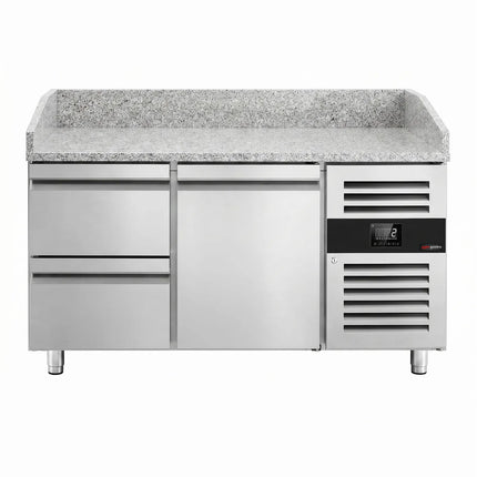 GGM Gastro ECO pizza refrigerated counter - 1500x800mm - with 1 door & 2 drawers