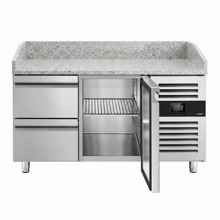 GGM Gastro ECO pizza refrigerated counter - 1500x800mm - with 1 door & 2 drawers