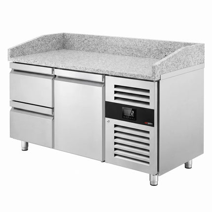 GGM Gastro ECO pizza refrigerated counter - 1500x800mm - with 1 door & 2 drawers