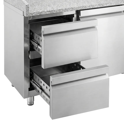 GGM Gastro ECO pizza refrigerated counter - 1500x800mm - with 1 door & 2 drawers