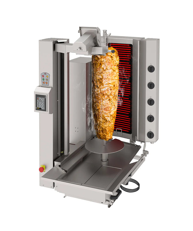 GGM Gastro Electric Automatic Doner Kebab Grill - 5 Burner - up to 120kg - 8kW - with Auto‑Slicer - incl. 1 skewer & drip tray