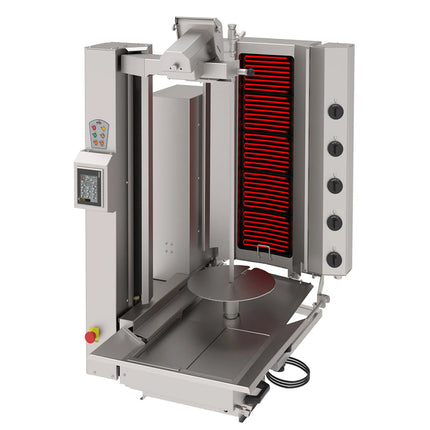 GGM Gastro Electric Automatic Doner Kebab Grill - 5 Burner - up to 120kg - 8kW - with Auto‑Slicer - incl. 1 skewer & drip tray