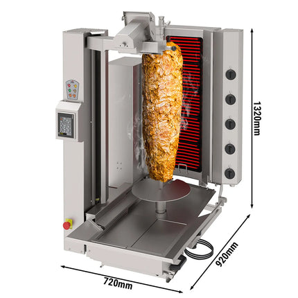 GGM Gastro Electric Automatic Doner Kebab Grill - 5 Burner - up to 120kg - 8kW - with Auto‑Slicer - incl. 1 skewer & drip tray