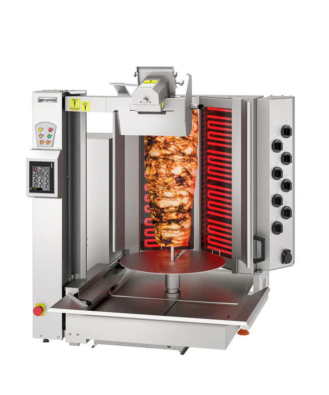 GGM Gastro Electric Automatic Doner Kebab Grill - 8 Burner - with Auto‑Slicer - up to 130kg - 12.8kW - incl. 1 skewer & drip tray