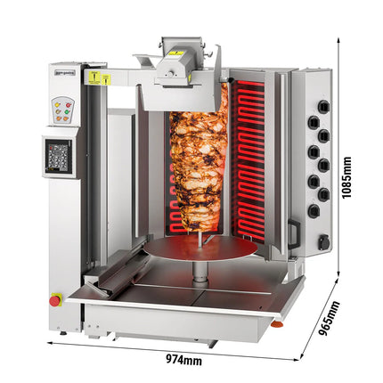 GGM Gastro Electric Automatic Doner Kebab Grill - 8 Burner - with Auto‑Slicer - up to 130kg - 12.8kW - incl. 1 skewer & drip tray