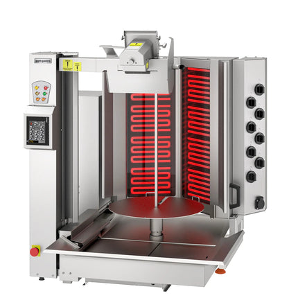 GGM Gastro Electric Automatic Doner Kebab Grill - 8 Burner - with Auto‑Slicer - up to 130kg - 12.8kW - incl. 1 skewer & drip tray