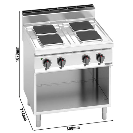 GGM Gastro Electric Boiling Top - 10.4kW - 4 plates - with open base shelf