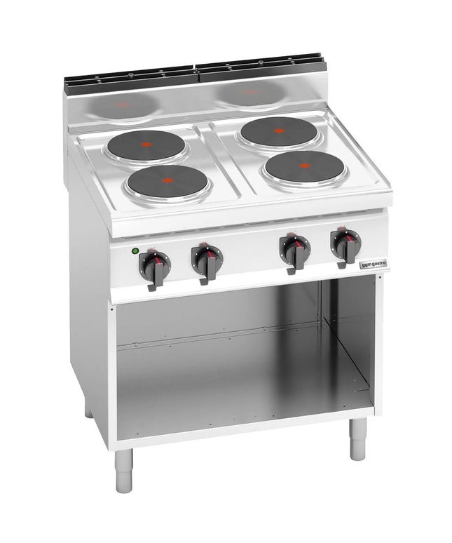 GGM Gastro Electric Boiling Top - 10.4kW - 4 plates - with open base shelf - Heavy Duty