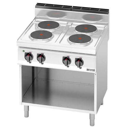 GGM Gastro Electric Boiling Top - 10.4kW - 4 plates - with open base shelf - Heavy Duty