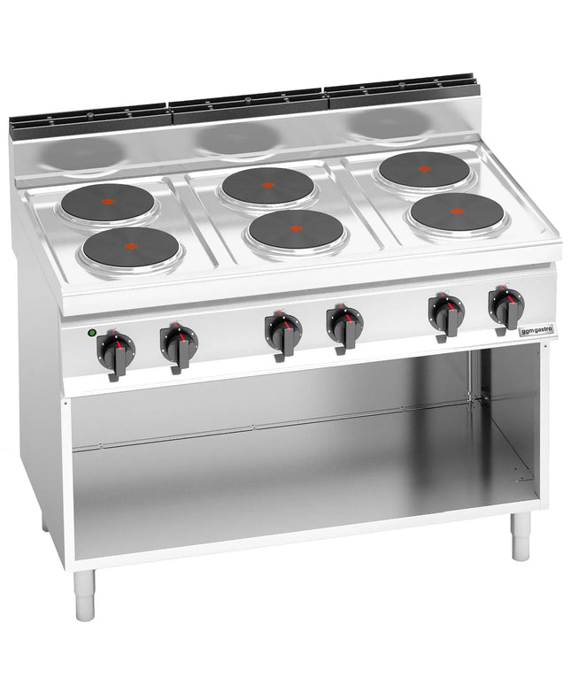 GGM Gastro Electric Boiling Top - 15.6kW - 6 plates - with open base shelf