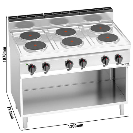 GGM Gastro Electric Boiling Top - 15.6kW - 6 plates - with open base shelf