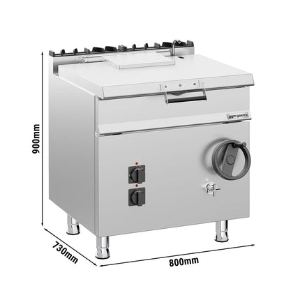 GGM Gastro Electric Bratt Pan - 60L - 9kW - Manual Tilt - with Water Fill Tap
